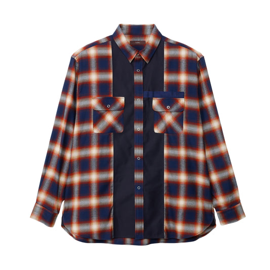 ZAKI-S0001 / ZAKI SHIRT / RED&NAVY CHECK