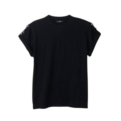 THE-T0015 / DOMUJI TEE (ROLL UP MY SLEEVES ) / BLACK