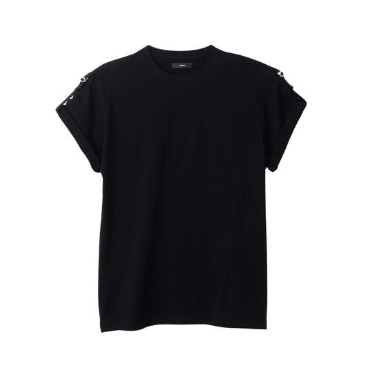 THE-T0015 / DOMUJI TEE (ROLL UP MY SLEEVES ) / BLACK