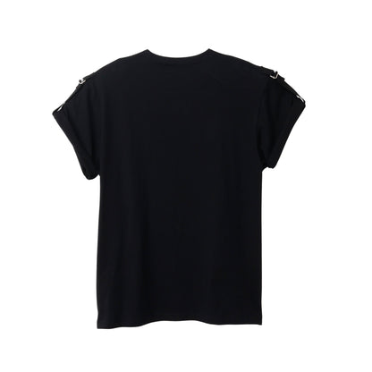 THE-T0015 / DOMUJI TEE (ROLL UP MY SLEEVES ) / BLACK